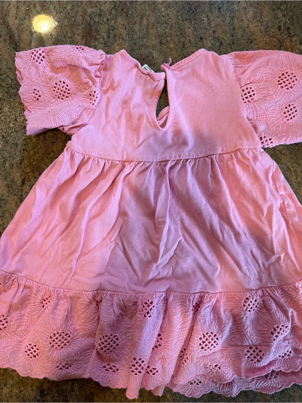 Janie and Jack Pink Eyelet Flutter-Sleeve Dress